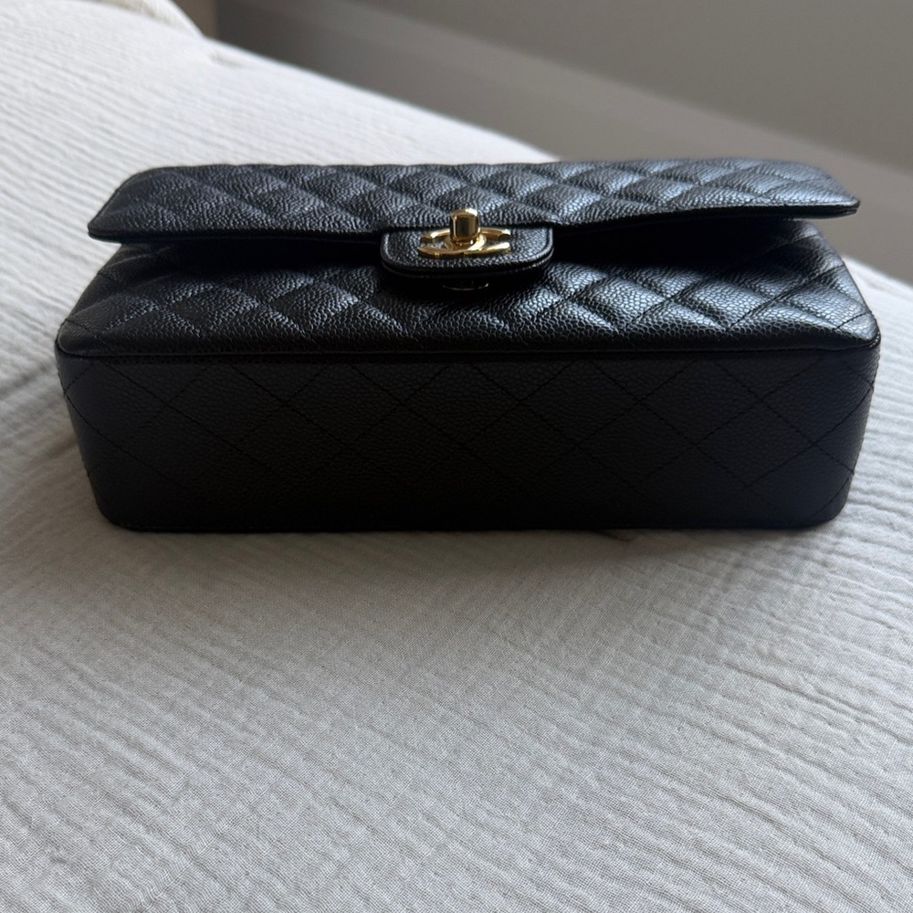 Chanel Classic Double Flap Medium Black Quilted Shoulder Bag with Gold Hardware - Picture 6 of 13